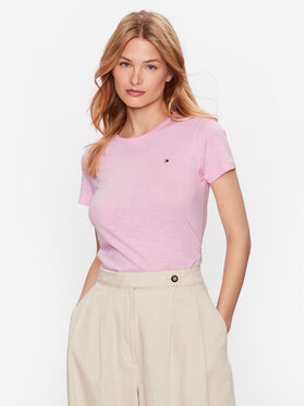 Tommy Hilfiger Tommy Hilfiger T-Shirt 1985 WW0WW37857 Różowy Slim Fit