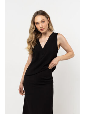 Awama Awama Bluzka A718 Czarny Basic Fit