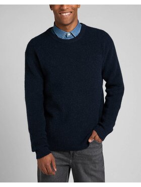 Lee Lee Sweter SEASONAL CREW Niebieski Regular Fit