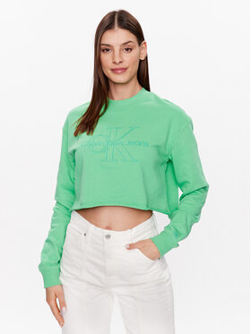 Calvin Klein Jeans Calvin Klein Jeans Mikina J20J220696 Zelená Relaxed Fit