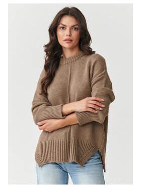 Makadamia Makadamia Sweter S159 Brązowy Loose Fit