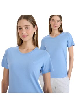 4F 4F Tričko FWMM00TTSHF2356-32S Modrá Regular Fit