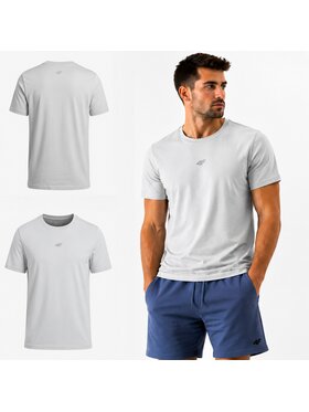4F 4F T-Shirt 4FWSS26TTSHM3947-27S Szary jasny Regular Fit