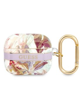 Guess Guess Etui na słuchawki Flower Strap Fioletowy