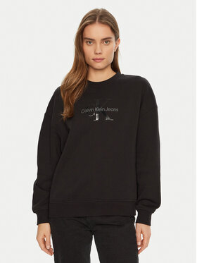 Calvin Klein Jeans Calvin Klein Jeans Μπλούζα Glossy Monologo J20J224724 Μαύρο Regular Fit