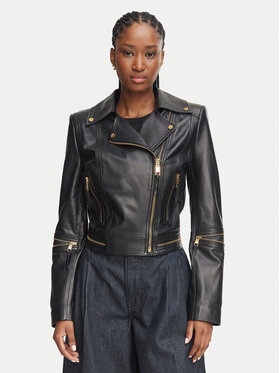 Elisabetta Franchi Elisabetta Franchi Odinė striukė GD-01Z-66E2-V1490 Juoda Regular Fit