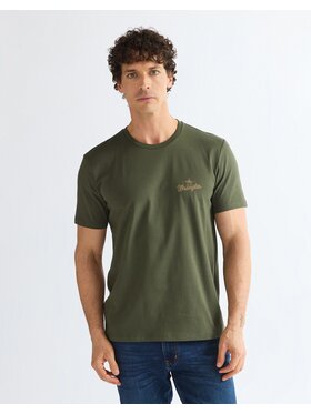 Wrangler Wrangler T-Shirt SMALL GRAPHIC TEE Zielony Regular Fit