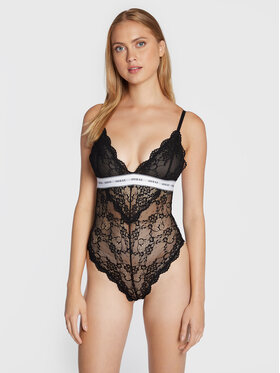 Guess Guess Bodijs Belle O2BM00 KBBT0 Melns Slim Fit