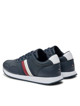 Tommy Hilfiger Superge Runner Evo Lth Mix Ess FM0FM05121 Mornarsko Modra