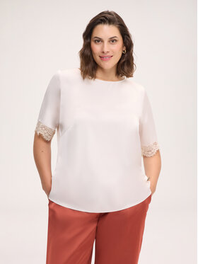 Fiorella Rubino Fiorella Rubino Bluzka 2173T002566N002 Kremowy Regular Fit