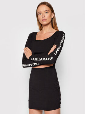 LaBellaMafia LaBellaMafia Ежедневна рокля 21703 Черен Slim Fit