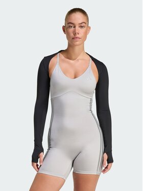 adidas adidas Koszulka techniczna Power Essentials Workout Contour Shrug Czarny Fitted Fit
