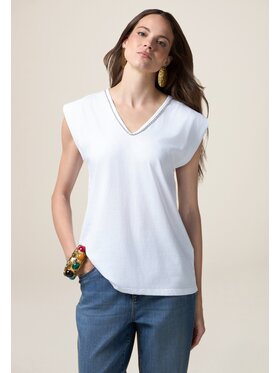 Oltre Oltre T-Shirt G092J004325N011 Biały Regular Fit