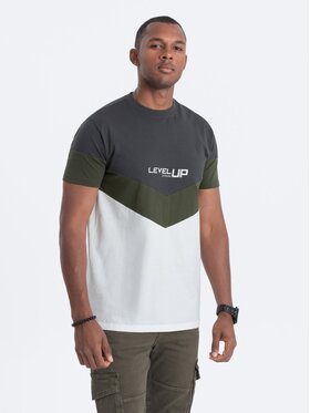 Ombre Ombre T-Shirt S1747 Šedá Regular Fit