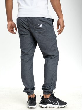 Jigga Wear Jigga Wear Jeansy Spodnie Jeansowe Jogger Ciemne Szare Jigga Wear Crown XL Szary Jogger Fit