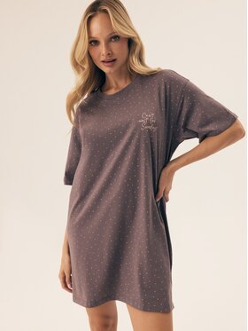 Esotiq Esotiq Koszula nocna 42407 Szary Regular Fit