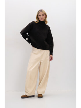 Fobya Fobya Sweter F2096 Brązowy Basic Fit