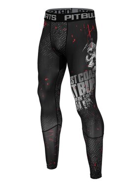 PITBULL PITBULL Legginsy Legginsy sportowe Performance Pro plus Blood Dog S Czarny Slim Fit