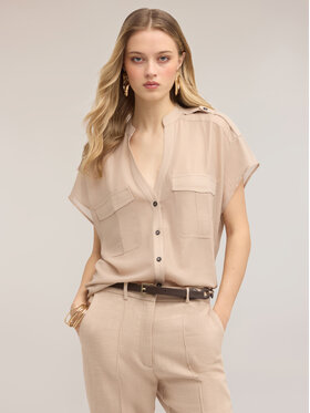 Motivi Motivi Camicia 5223Q001015N002 Crema Boxy Fit