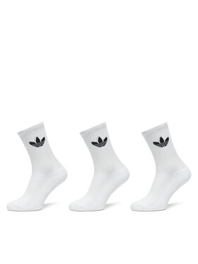 adidas adidas Zestaw 3 par wysokich skarpet unisex Trefoil Cushion IJ5616 Biały