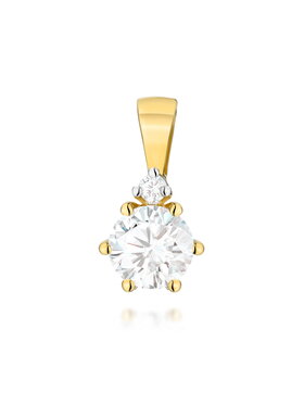 Fugart Fugart Naszyjnik Zawieszka z żółtego złota z diamentami laboratoryjnymi FZ076-585-LD0.52 Złoty