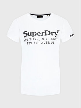 Superdry Superdry Тишърт Vintage Venue Interest W1010844A Бял Regular Fit