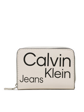 Calvin Klein Jeans Calvin Klein Jeans Malá dámska peňaženka Sleek Med Zip W/Flap Aop K60K610100 Béžová