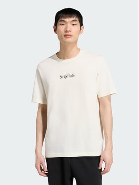 adidas adidas T-Shirt COFFEE CAFE DONUT BAG GRAPHIC Kremowy Regular Fit