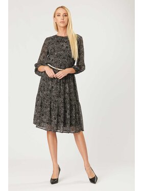 QUIOSQUE QUIOSQUE Sukienka codzienna LINER FLO DRESS Czarny Regular Fit