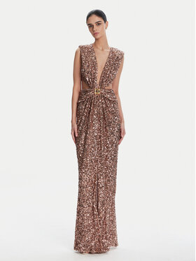 Elisabetta Franchi Elisabetta Franchi Sukienka wieczorowa ABR4852E2 181 Brązowy Regular Fit
