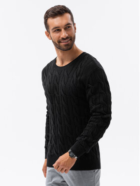 Ombre Ombre Sweter E195 Czarny Regular Fit