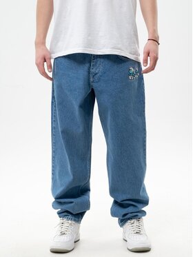 Smerfy Smerfy Jeansy Spodnie Jeansowe Baggy Męskie Jasne Niebieskie Smerfy Gargamel Pocket L Niebieski Baggy Fit