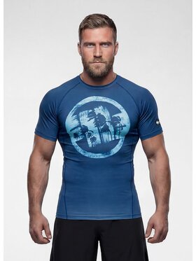 PITBULL PITBULL Koszulka techniczna LOGO PALMS Niebieski Regular Fit