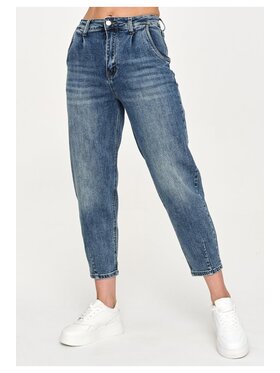 Makadamia Makadamia Jeansy C70 Granatowy Baggy Fit