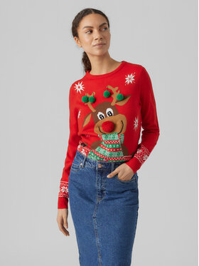 Vero Moda Vero Moda Svetr 10292636 Červená Regular Fit