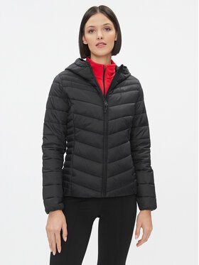 4F 4F Vatovaná bunda 4FAW23TDJAF225 Čierna Slim Fit