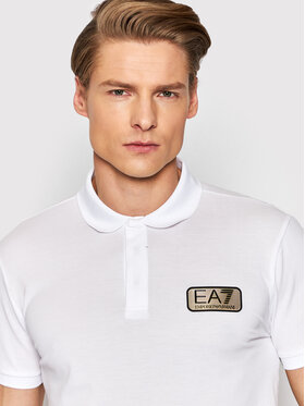 EA7 Emporio Armani EA7 Emporio Armani Тениска с яка и копчета 3LPF09 PJ5AZ 1100 Бял Regular Fit