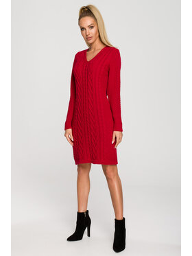 Made of Emotion Made of Emotion Vestito di maglia M713 Rosso A-Line Fit