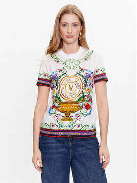 Versace Jeans Couture Versace Jeans Couture T-Shirt 74HAH6A3 Bílá Regular Fit