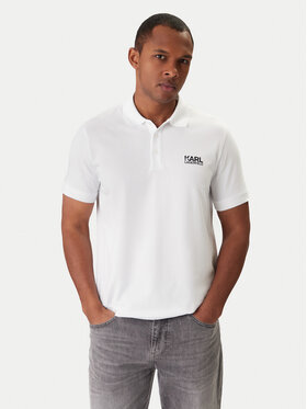 KARL LAGERFELD KARL LAGERFELD Тениска с яка и копчета 745780 500235 Бял Regular Fit