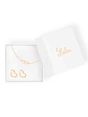 Lilou Lilou Set náušnice a náhrdelník Hearts II Zlatá