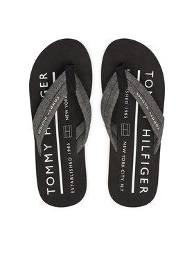 Tommy Hilfiger Tommy Hilfiger Джапанки Hilfiger Chambray Beach Sandal FM0FM05751 Сив