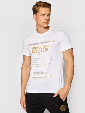 Versace Jeans Couture Versace Jeans Couture T-Shirt Garanzia Foil 71GAHT01 Bílá Regular Fit