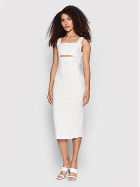 Victoria Victoria Beckham Victoria Victoria Beckham Kokteilinė suknelė Cut Out 1222KDR003590A Balta Slim Fit