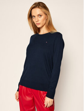 Tommy Hilfiger Tommy Hilfiger Sweter Soft WW0WW28886 Granatowy Regular Fit