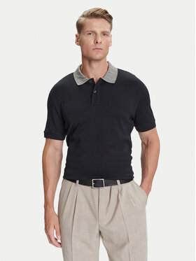 BOSS BOSS Тениска с яка и копчета H-Parlay 302 50545487 Черен Regular Fit