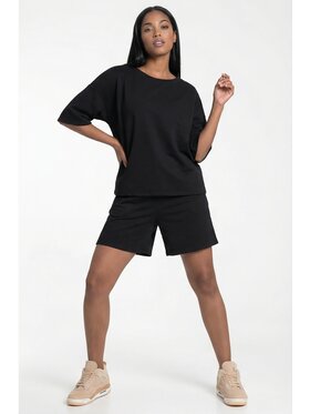 FIGL FIGL Súprava tričko a športové šortky M1306 Čierna Loose Fit