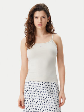 Tommy Jeans Tommy Jeans Top Essential DW0DW20675 Beżowy Slim Fit