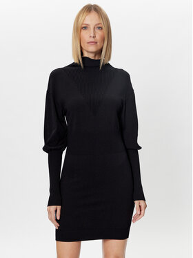 Dixie Dixie Rochie tricotată A504U025A Negru Slim Fit