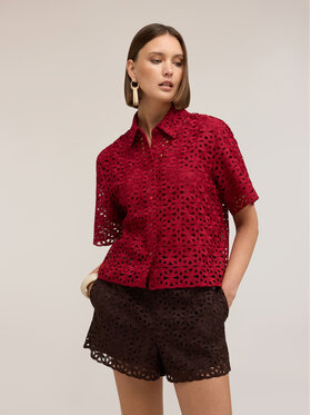 Motivi Motivi Camicia 5049Q000960N0Z6 Rosso Boxy Fit